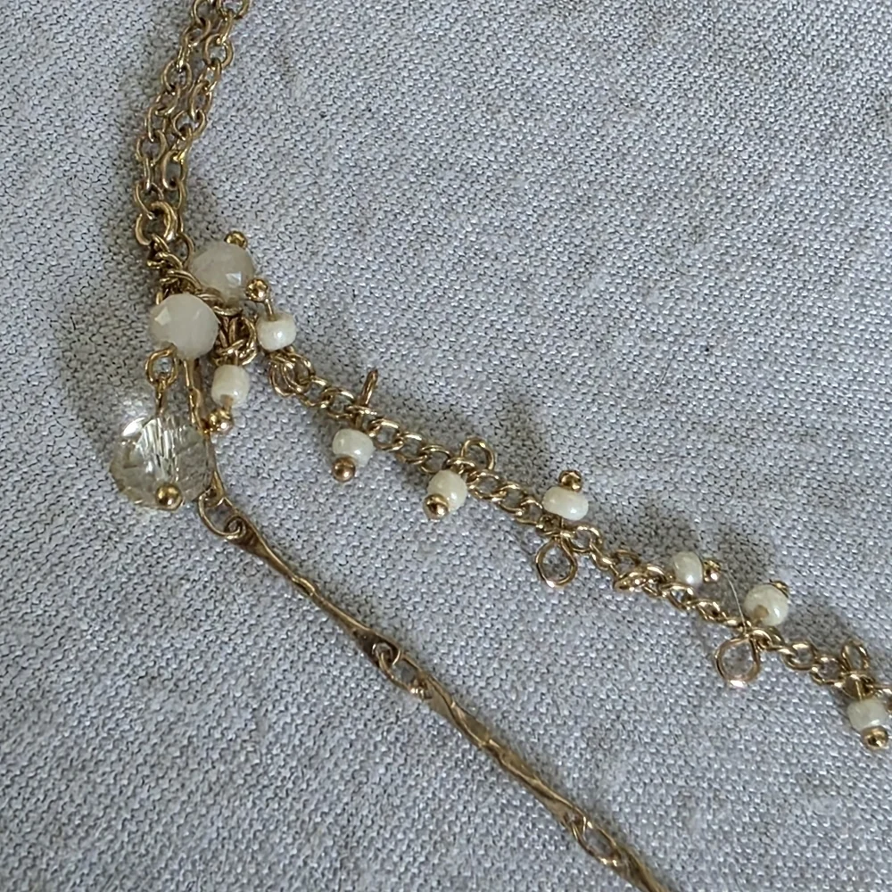 Double Choker Necklace Set Crochet and Double Strand Chain - Picture 8 of 11